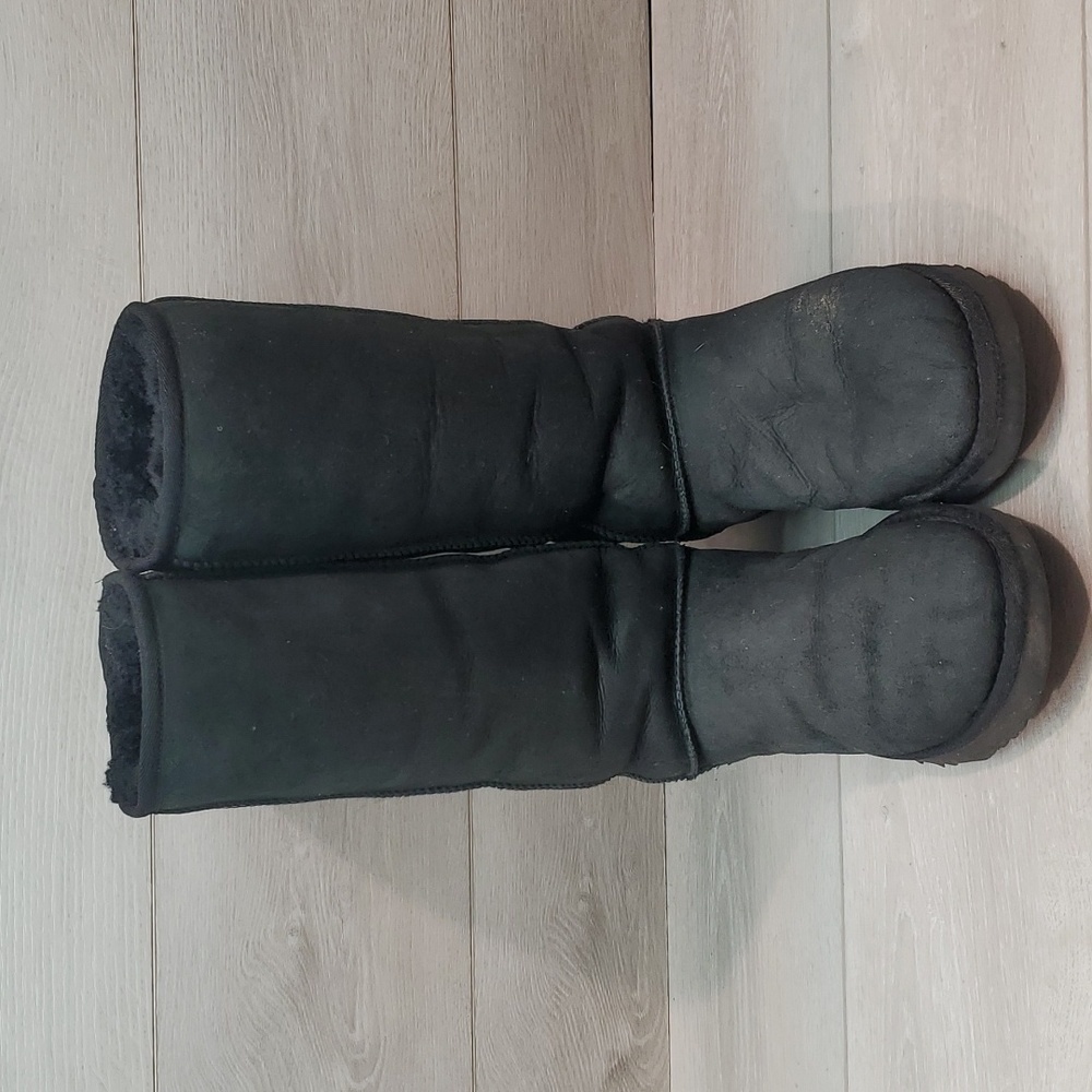 Sold Ugg Australia Women Classic Tall II Leather Sheepskin Boots shoes sz 10 - Picture 4 of 14